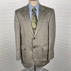 Jos A Bank Blazer Men 40R Brown Herringbone Signature‎ Classic Silk Camel Hair